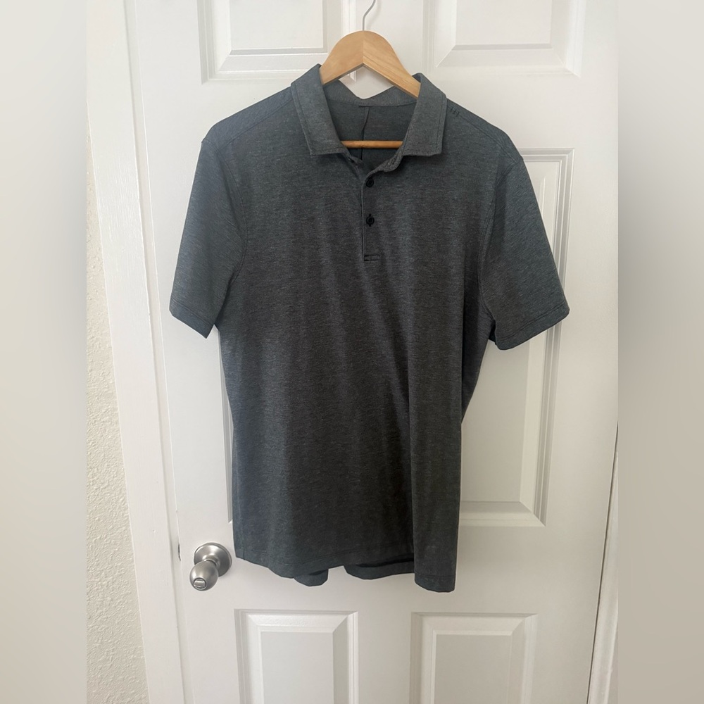 Lululemon Men’s Evolution Short-Sleeve Polo Size L Heathered Gray Golf Business